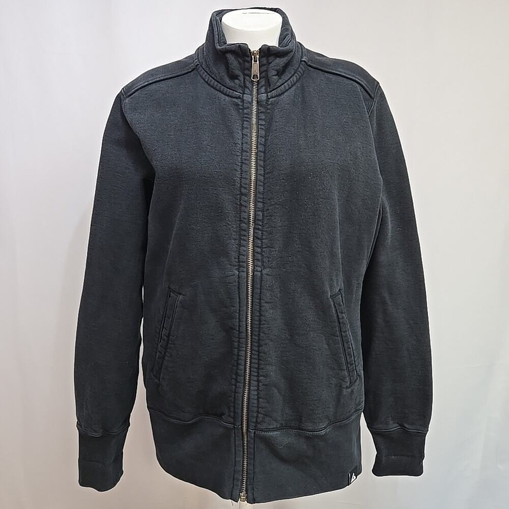 American Giant Moto Full Zip Sweatshirt Womens Size XL Black Made in USA Cotton